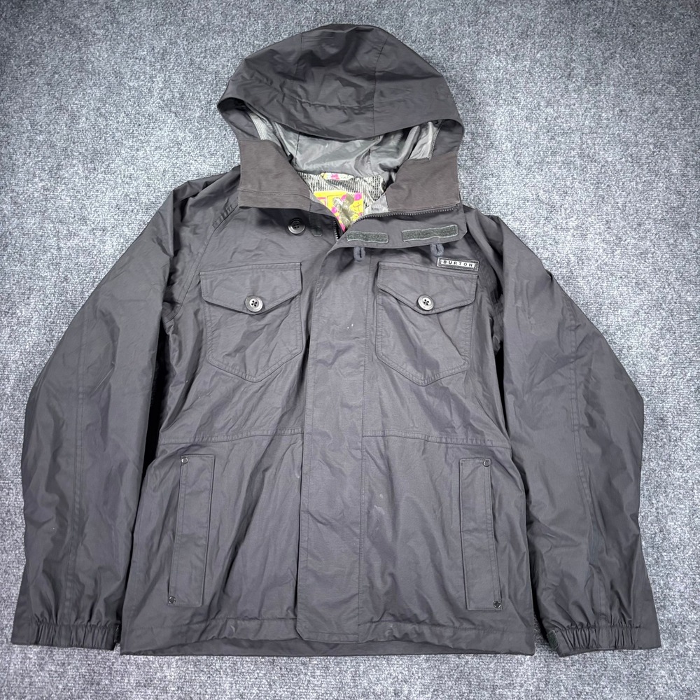 Burton Dryride Snowboard Jacket Black Hooded Powder Skirt Womens XS
